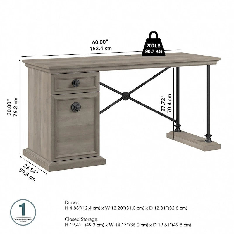 Bureau design 60W avec rangement